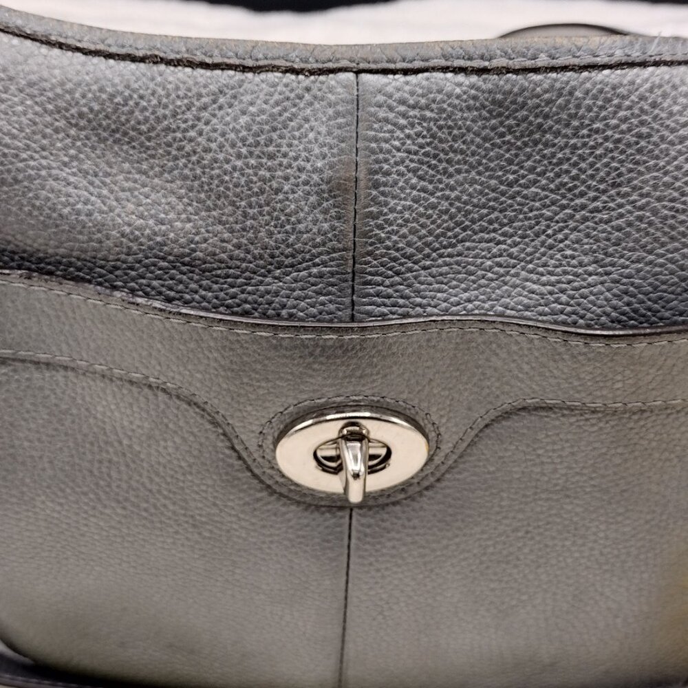 Coach Penelope Slim Crossbody Shoulder Bag Metallic Gray Leather H1168-F16533 - Picture 5 of 11